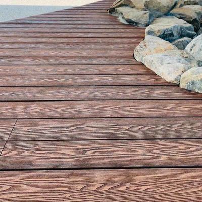 qualidade Deck composto 3D texturizado de revestimento em relevo de madeira de plástico de revestimento composto fábrica