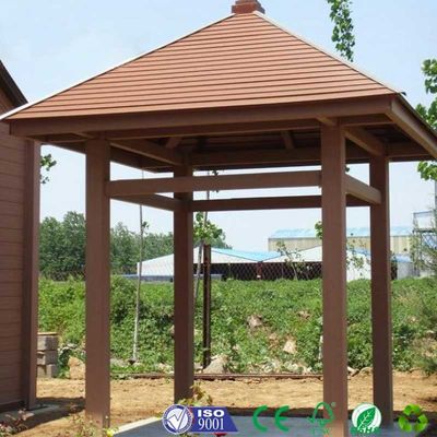 Bom preço. Pavilhão de gazebo composto de madeira plástica ao ar livre 10x10 pés de tamanho on-line