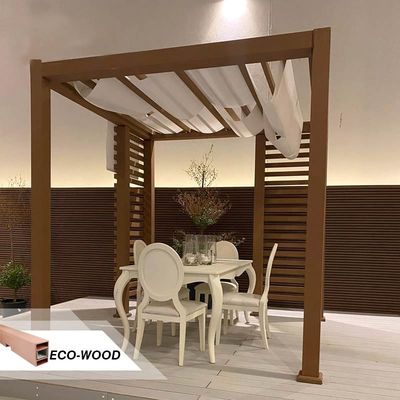 Bom preço. Pergola comercial de madeira WPC composta de madeira exterior Pergola à prova de ferrugem on-line